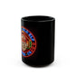 Neon Santa Coffee Mug – 'Jolly Old Elf Coffee Co.' Black Ceramic Mug (11oz & 15oz)